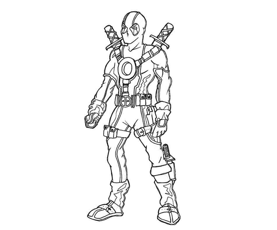 Dibujo de Deadpool Imprimible para Colorear