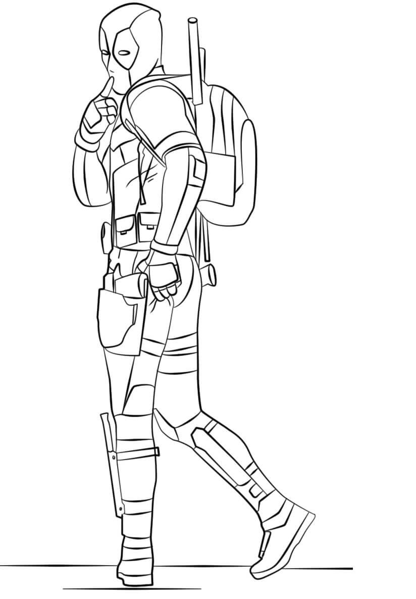 Dibujo de Deadpool Loco para Colorear