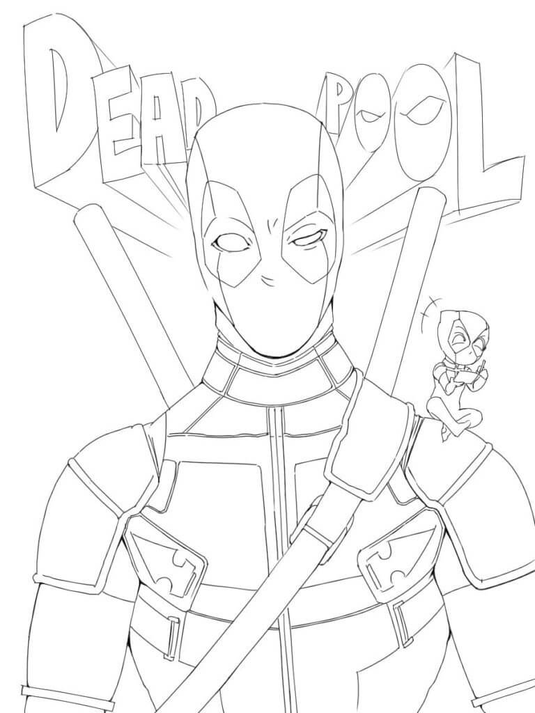 Dibujo de Deadpool Normales para Colorear