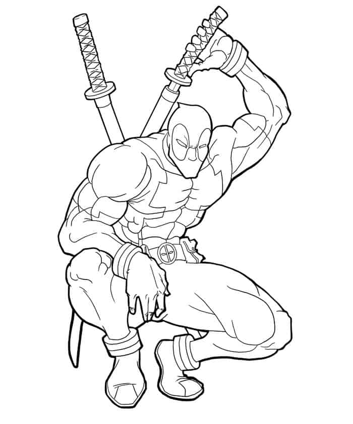 Dibujo de Deadpool Perfecto para Colorear