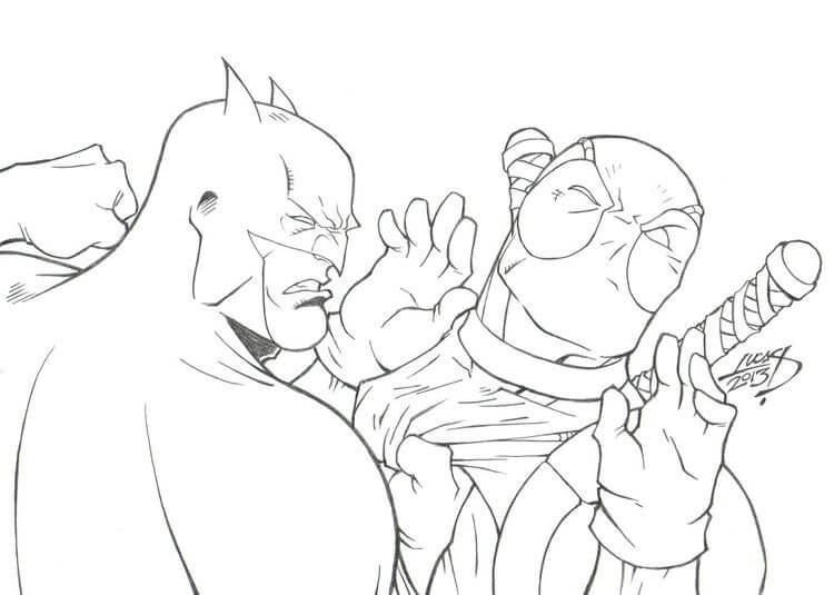 Dibujo de Deathstroke Vs Deadpool para Colorear