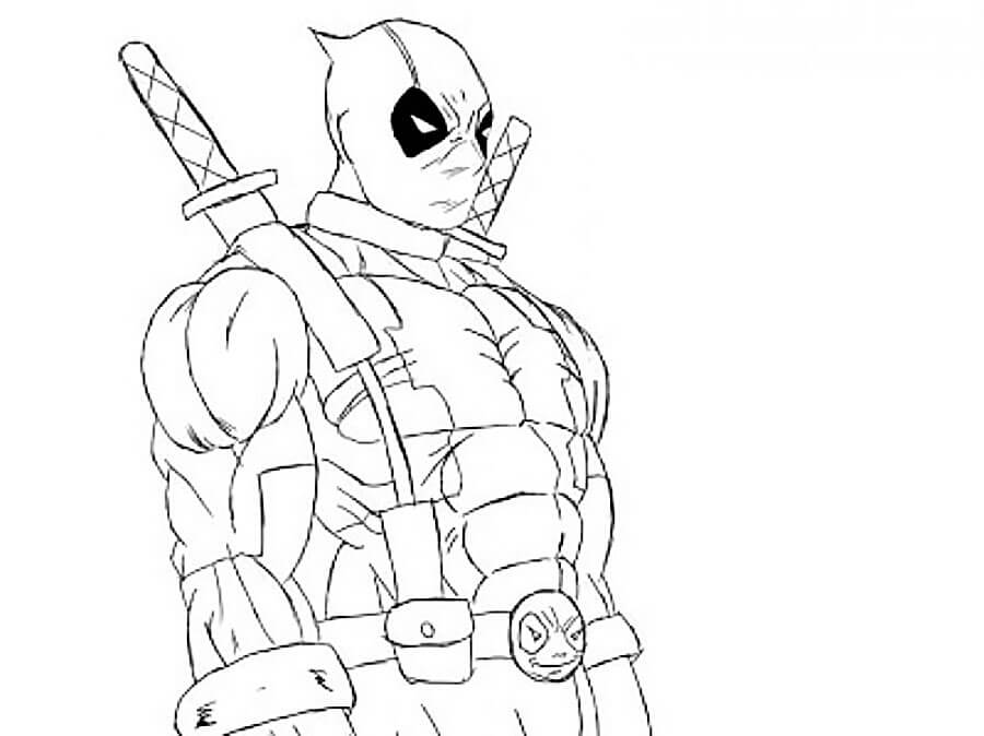 Dibujo de Retrato de Deadpool para Colorear