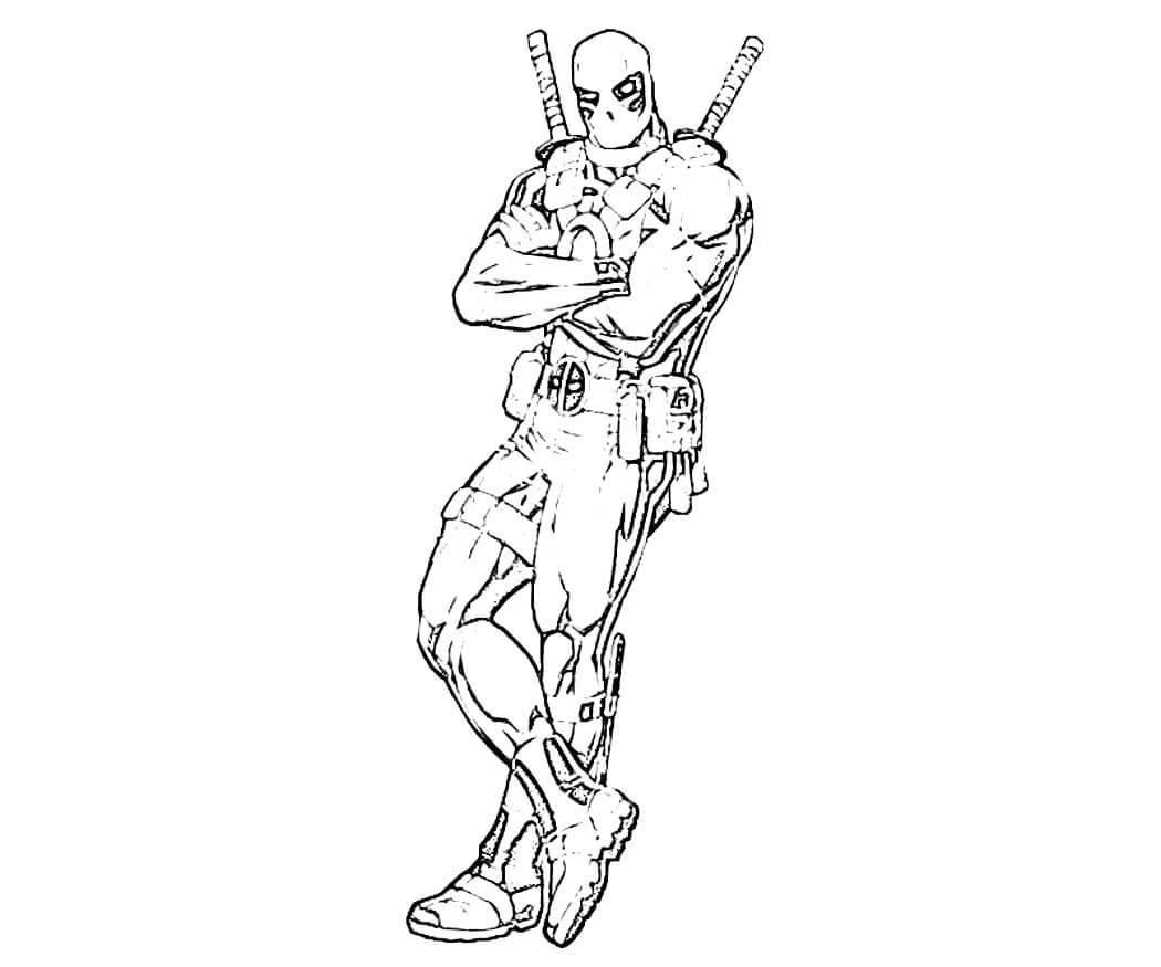 Dibujo de Básico Deadpool para Colorear