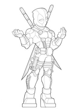 Dibujo de Idea Libre de Deadpool para Colorear
