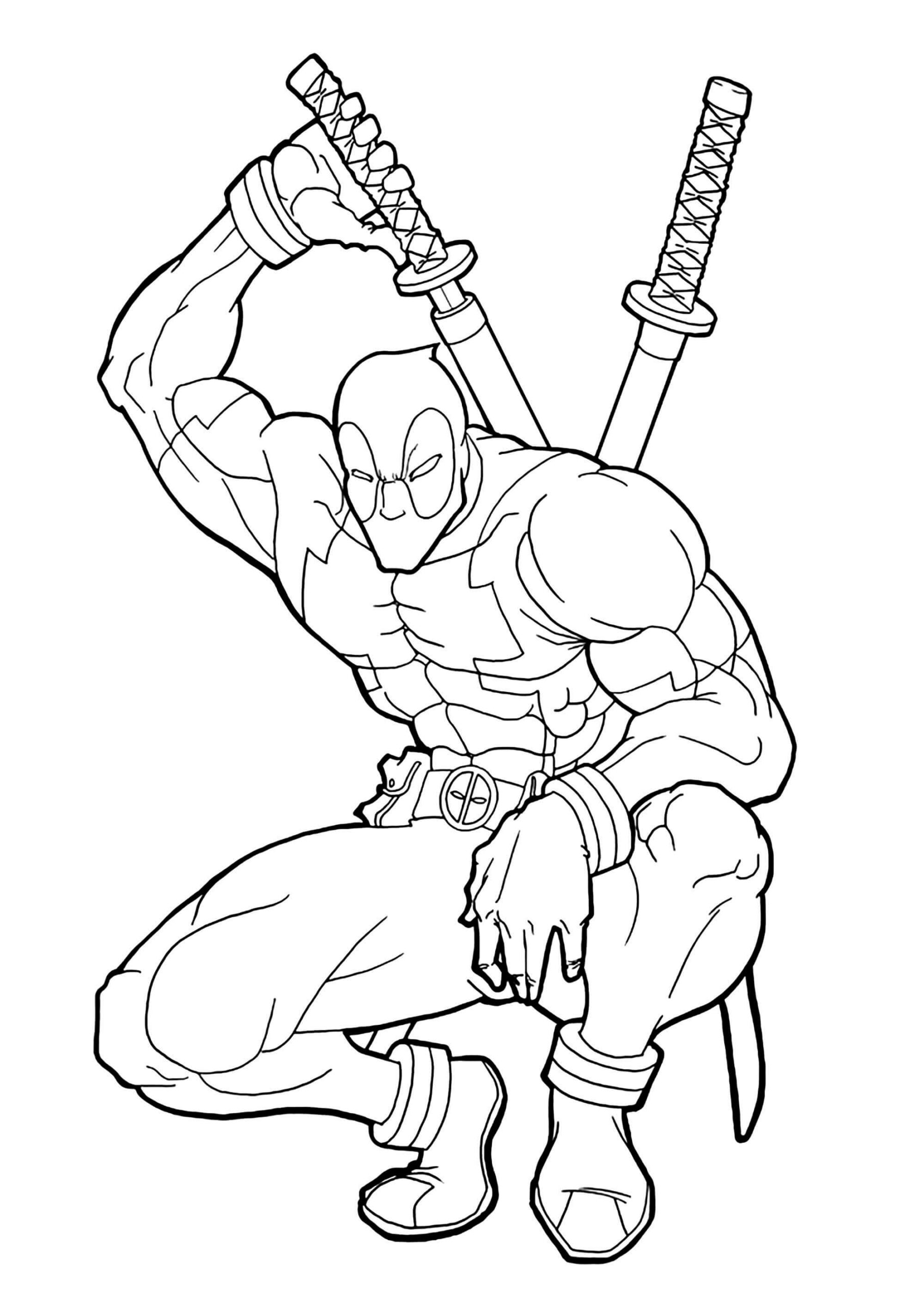Dibujo de Impresionante Deadpool Scaled para Colorear