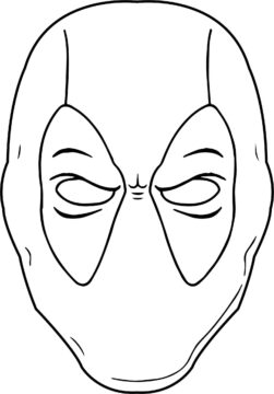 Dibujo de Máscara de Deadpool para Colorear