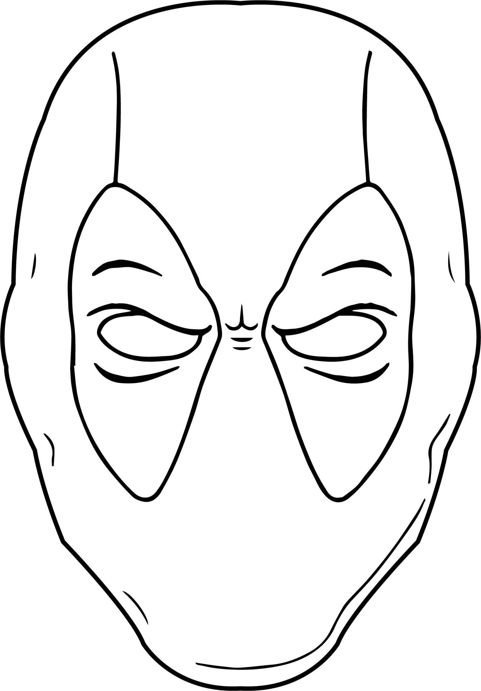 Dibujo de Máscara de Deadpool para Colorear