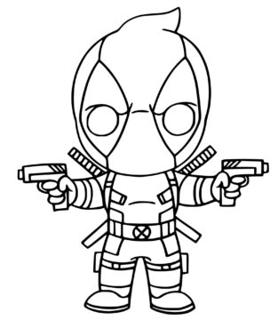Dibujo de Piel Deadpool Fortnite X Force para Colorear