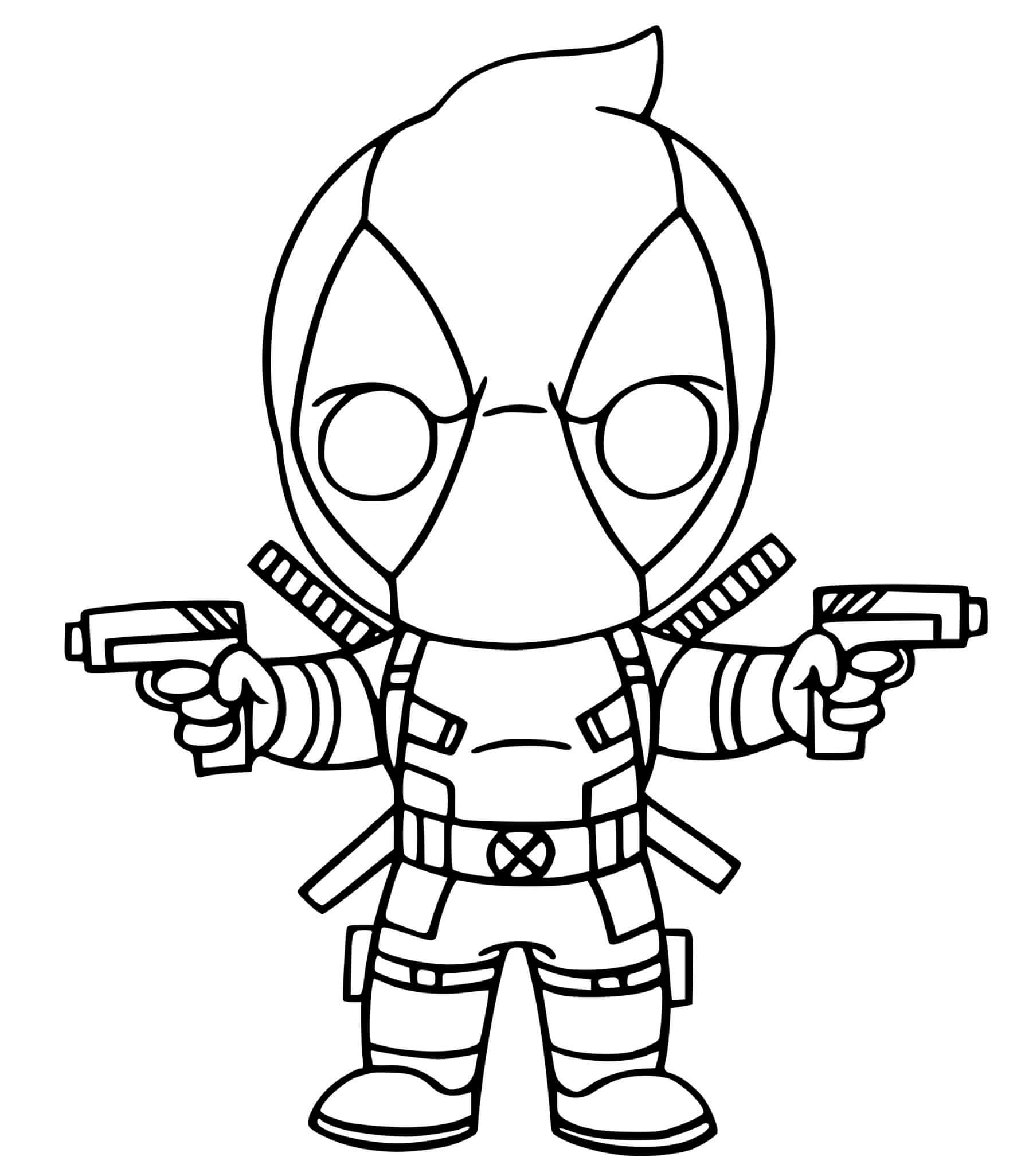 Dibujo de Piel Deadpool Fortnite X Force para Colorear