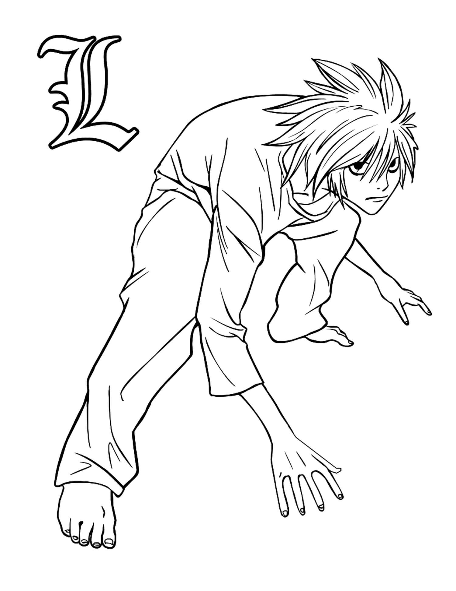 Dibujo de L Lawliet para Colorear
