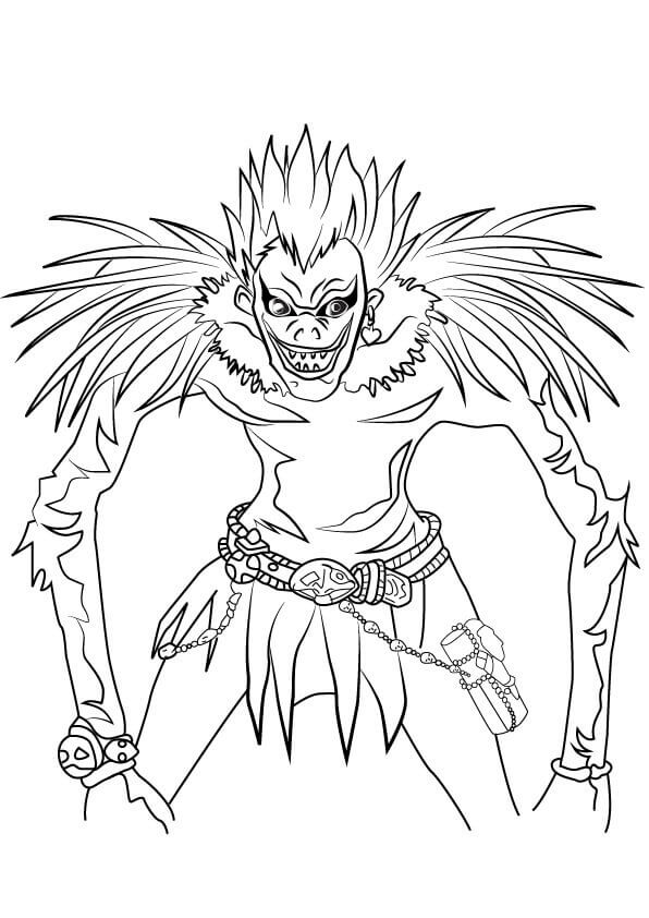 Dibujo de Ryuk el Dios de la Muerte para Colorear