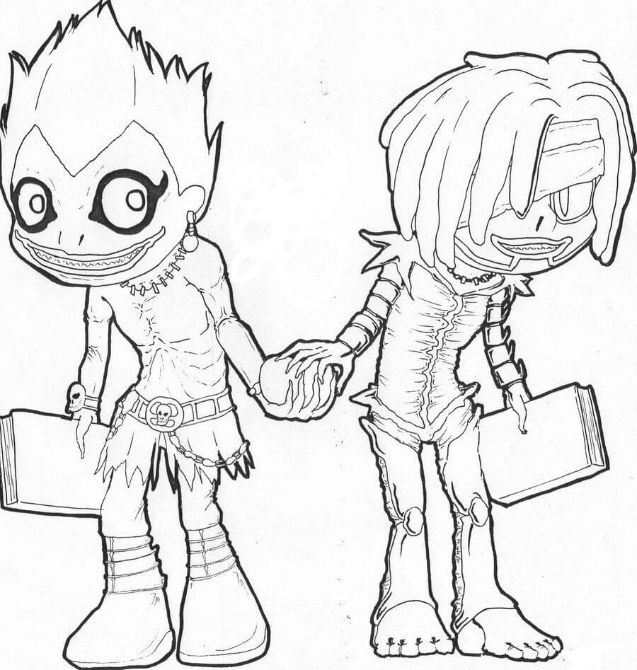 Dibujo de Ryuk y Rem para Colorear