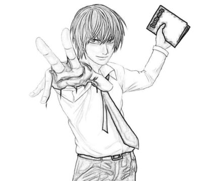 Dibujo de Yagami Raito Sonriendo para Colorear