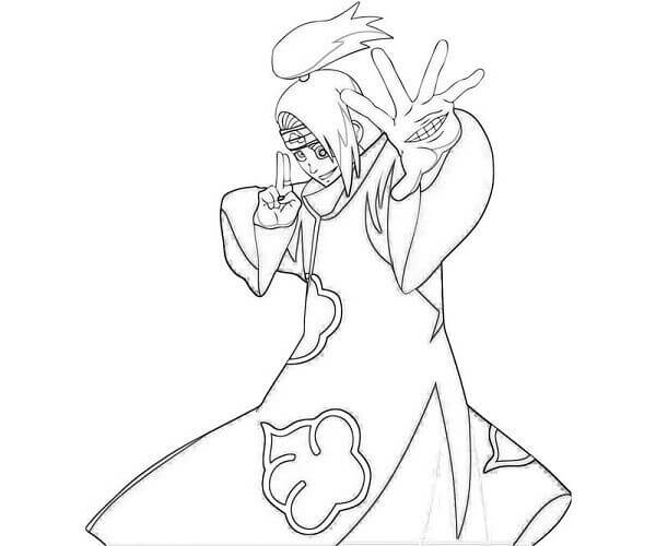 Dibujo de Ataque de Deidara para Colorear
