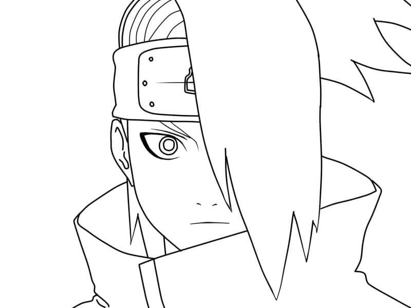 Dibujo de Cabeza Deidara para Colorear
