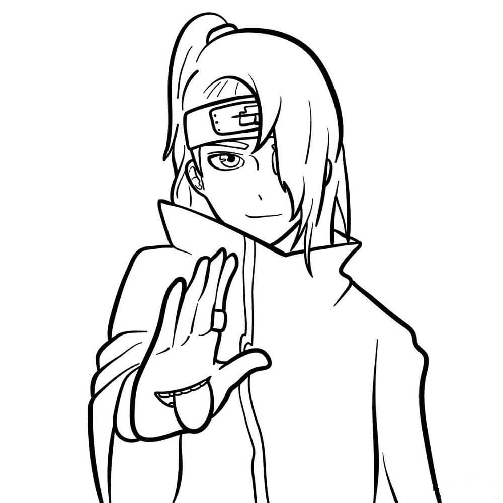 Dibujo de Cara Genial Deidara para Colorear