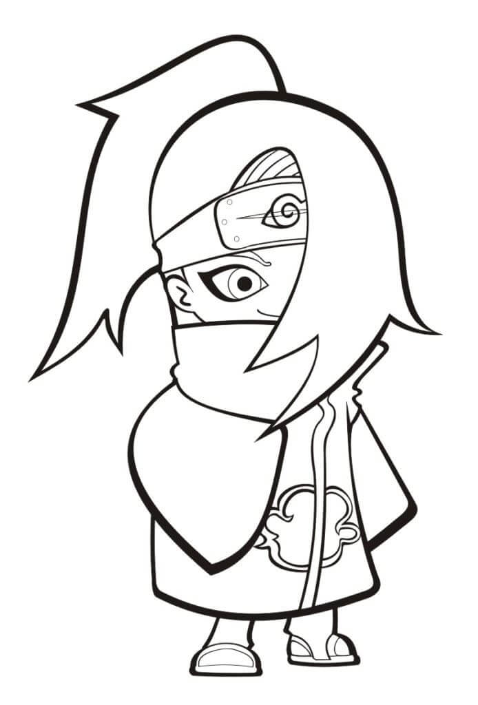 Dibujo de Chibi Akatsuki Deidara para Colorear