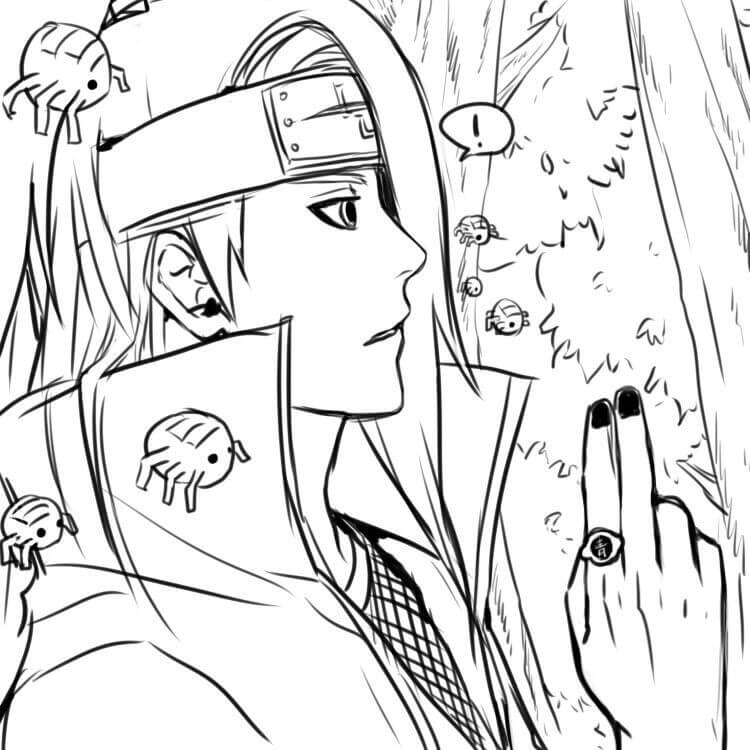 Dibujo de Chibi Deidara Divertido para Colorear