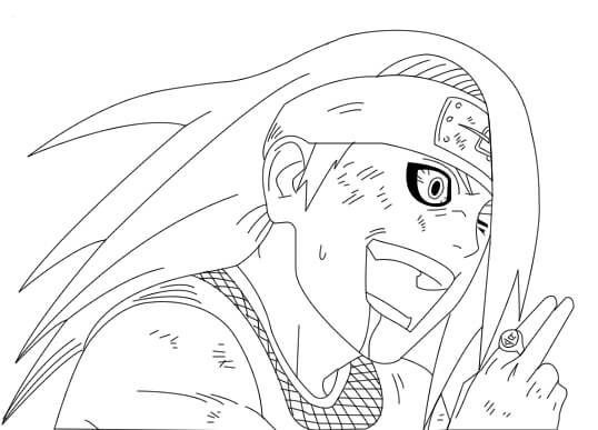 Dibujo de Deidara Feliz para Colorear