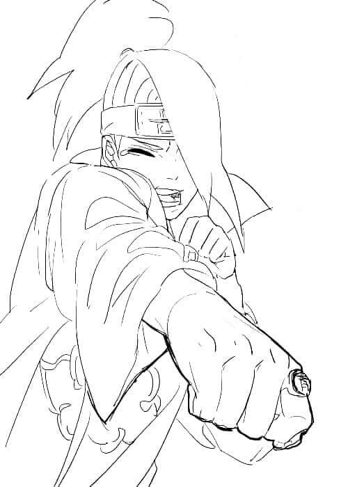 Dibujo de Deidara Llorando para Colorear
