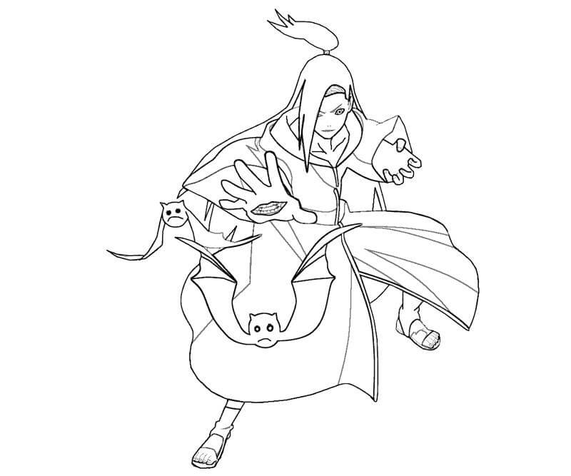 Dibujo de Deidara Luchando para Colorear