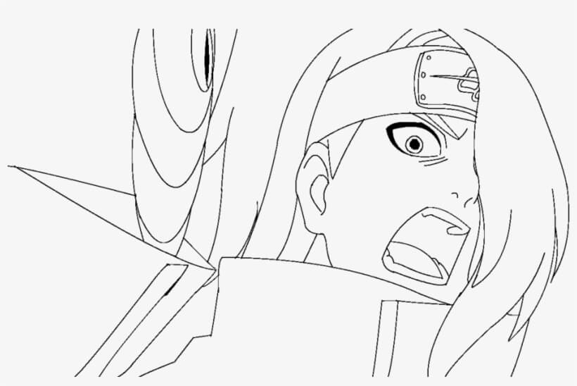 Dibujo de Deidara Enojado para Colorear