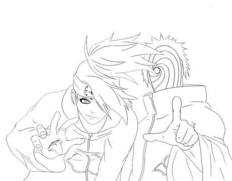 Dibujo de Deidara y Tobi para Colorear