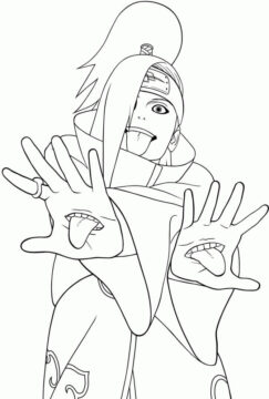 Dibujo de Miembro de Akatsuki Deidara para Colorear