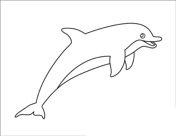 Dibujo de Delfín básico para Colorear