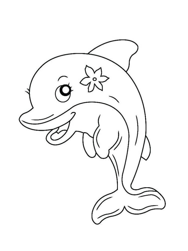Dibujo de Delfín Divertido para Colorear
