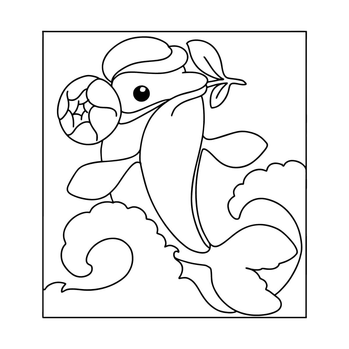 Dibujo de Delfín Lindo para Colorear