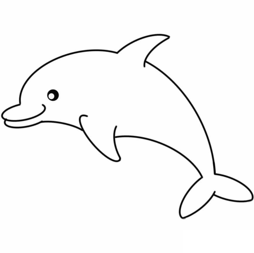 Dibujo de Delfín Sonriente para Colorear