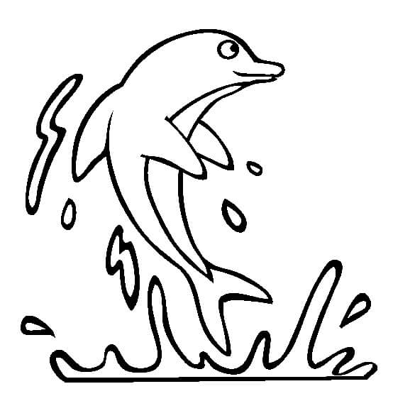 Dibujo de Salto de delfín de Dibujo básico para Colorear