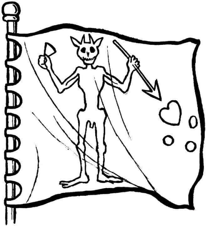Dibujo de Bandera Demonio para Colorear