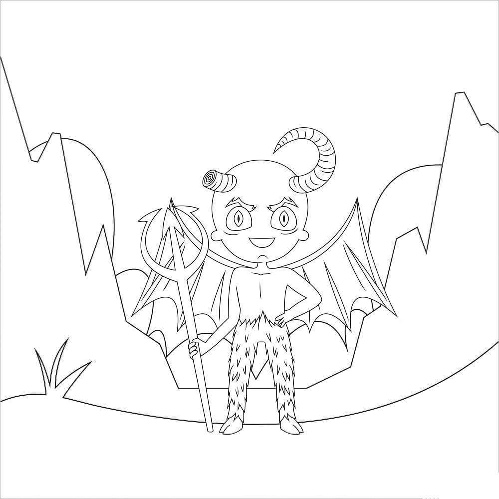 Dibujo de Beb Demonio para Colorear