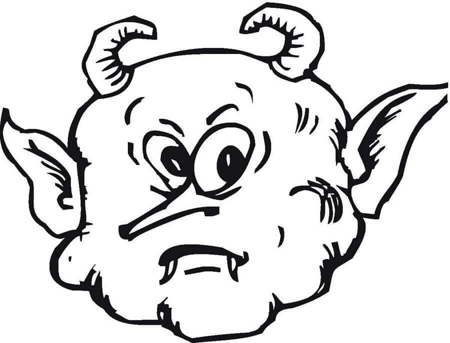 Dibujo de Cara de Demonio para Colorear