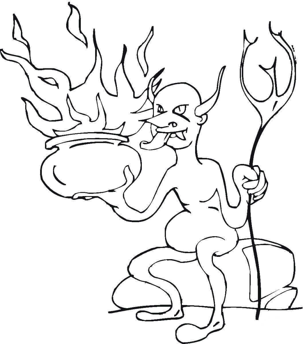 Dibujo de Demonio Aterrador para Colorear
