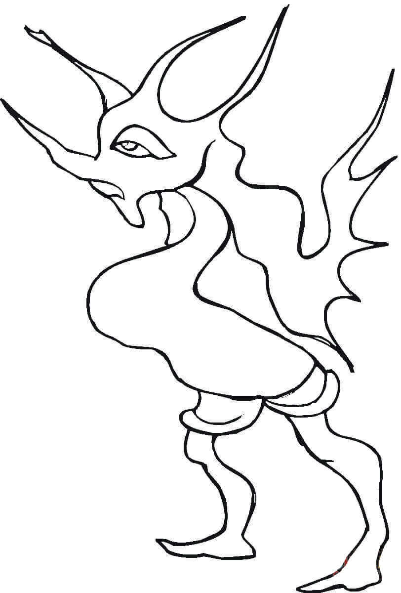 Dibujo de Demonio Delgado para Colorear