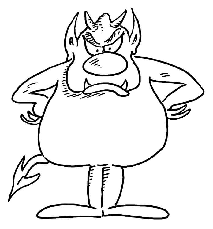 Dibujo de Demonio Gordo para Colorear