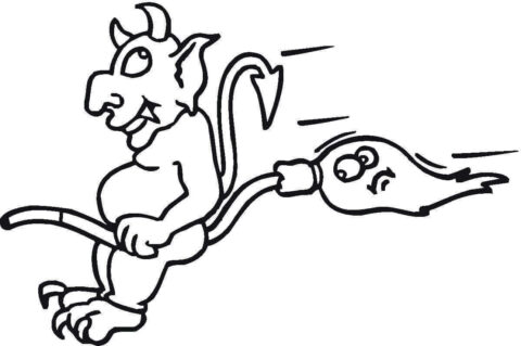 Dibujo de Demonio Volador para Colorear