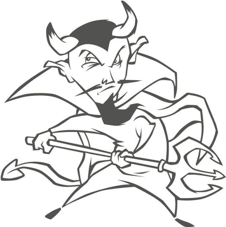 Dibujo de Demonio con Lanza para Colorear