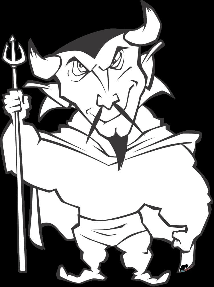 Dibujo de Demonio con Pitchfork para Colorear
