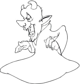 Dibujo de Viejo Demonio para Colorear