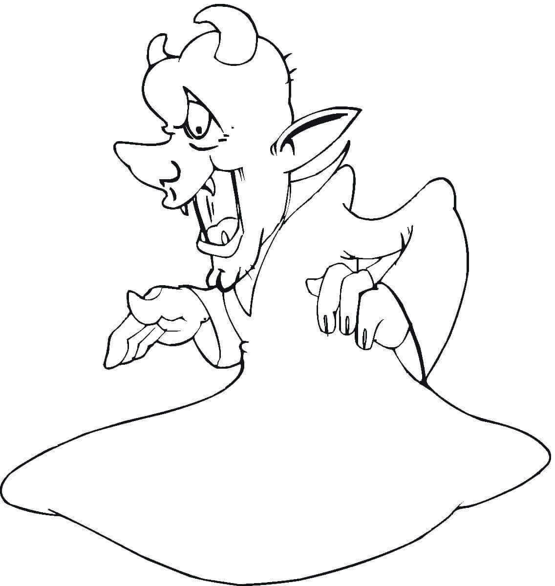 Dibujo de Viejo Demonio para Colorear