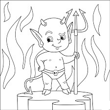 Dibujo de Bebé Diablo para Colorear