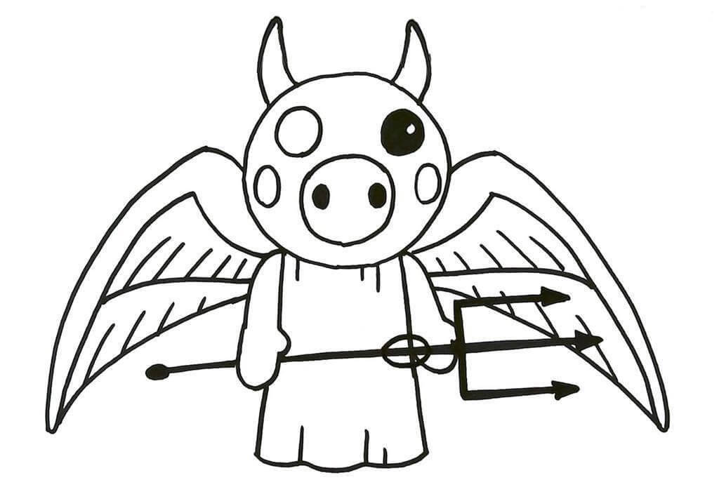 Dibujo de Cerdo Diablo para Colorear