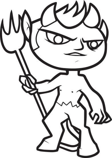 Dibujo de Chico Diablo para Colorear