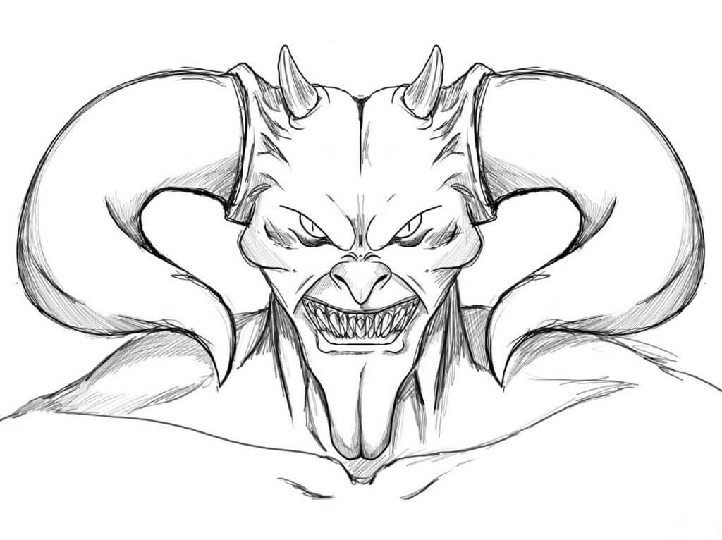 Dibujo de Diablo Aterrador para Colorear