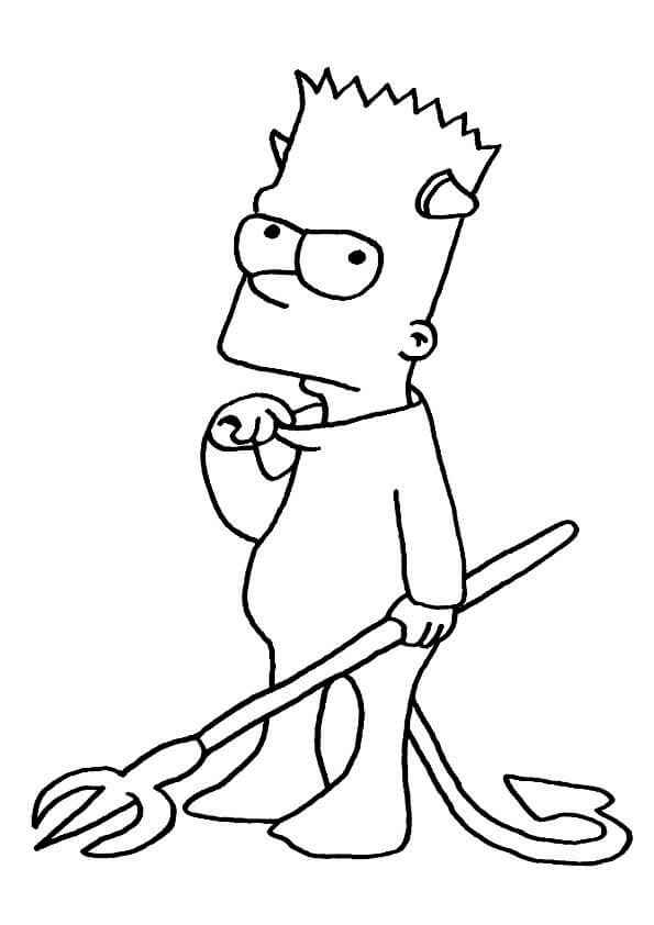 Dibujo de Diablo de los Simpson para Colorear