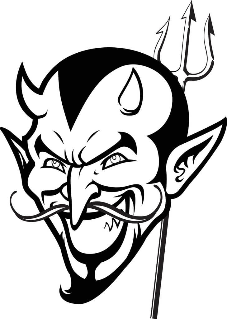 Dibujo de Diablo de Vispera de Todos los Santos para Colorear